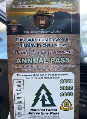 National Forest Adventure Pass.