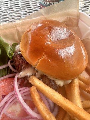 Burger and fries