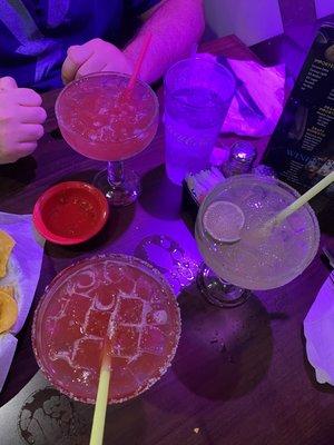 Strawberry and regular margaritas