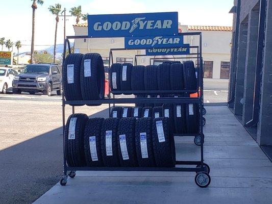 Various tire sizes in stock.