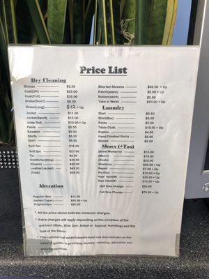 Price List 2019