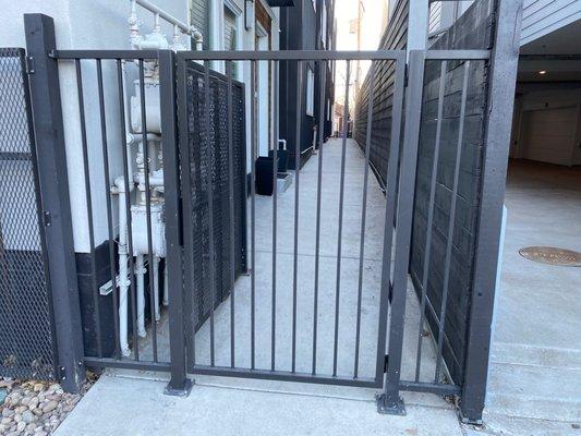 Fabricate gate and frame for security.