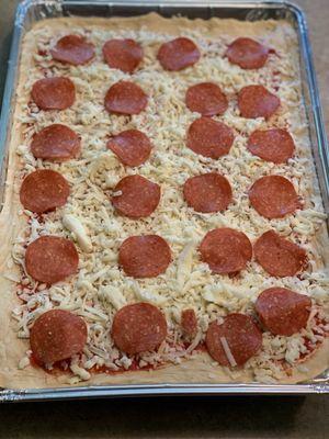 Unbaked Pizza (Before Baking).