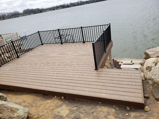 New composite deck by lake