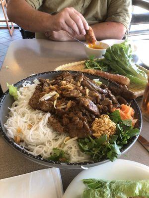 Beef vermicelli bowl.