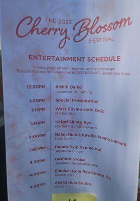 Program of Entertainment today at the West Covina Plaza next to Lucille's BBQ