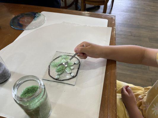 Making a sun catcher