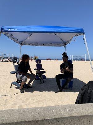 Chair Massage Event at Hermosa Beach