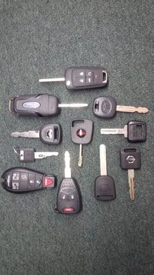 Some of the various car keys that we stock