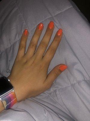 Orange dip nails