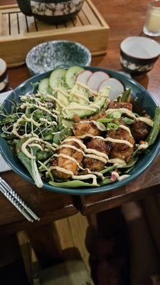 Fried Taos chicken bowl