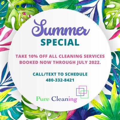 Summer Special! 10% off your first service. (New clients only)