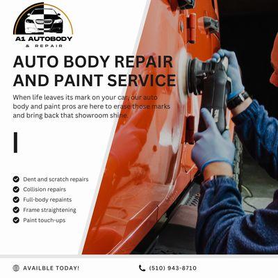 A1 Auto Body, give us a call! We're available today!