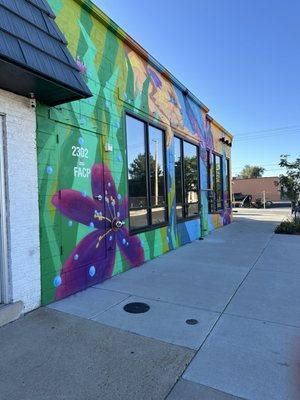 Gorgeous mural on the outside makes it easy to spot!