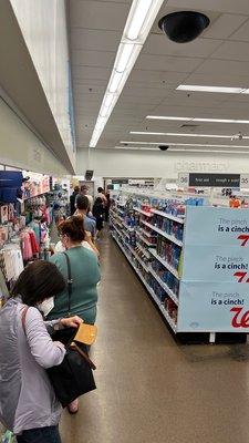 A typical line at the Walgreens San Carlos pharmacy