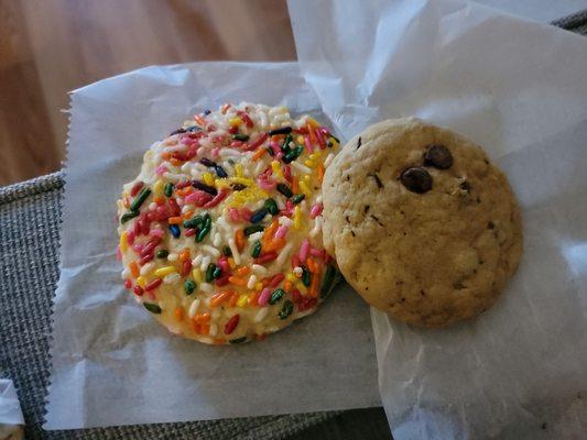 Sprinkle and chocolate chip cookie