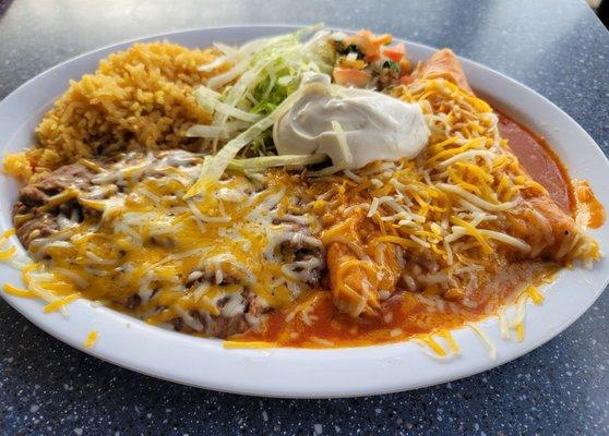 Cheese enchiladas meal