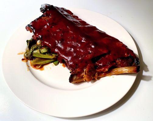 BBQ Ribs. Sauce is wonderfully tangy and reasonably sweet.