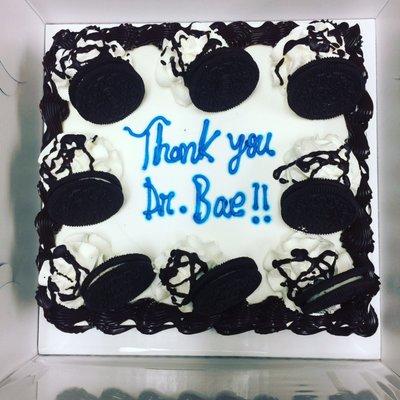 Ice cream cake from a patient