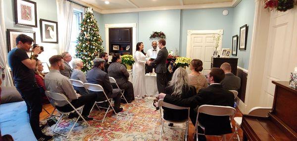 Wedding in the formal living room