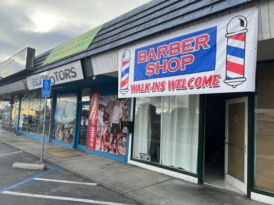 The new barbershop is next to the Elv Electric bike store!