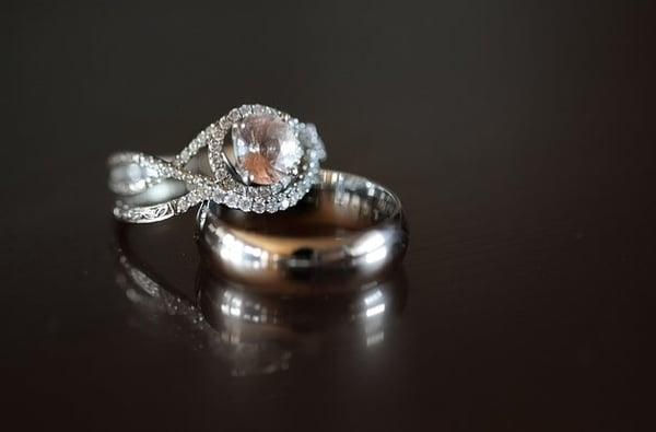 Our wedding rings, purchased at Franzetti. Photo by Maria Silva-Goya.