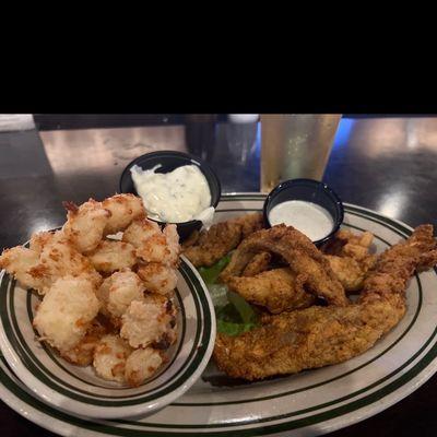 Walleye Fingers and Cheese Curds w/Angry Orchid in the background