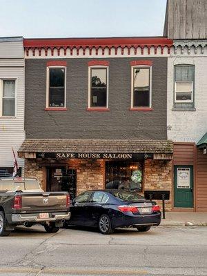 Safe House Saloon exterior from across the street