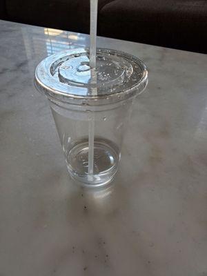 Glass used for water for which I was charged 2.5$