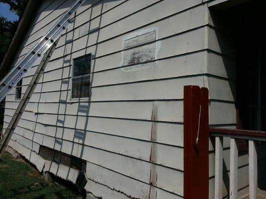 siding replacement work. before and after