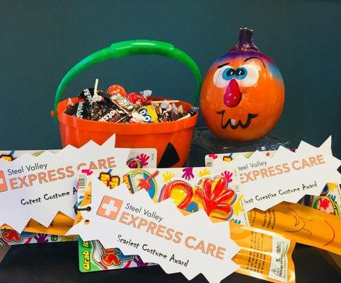 Happy Halloween from Steel Valley Express Care! Bring your kids in to receive some treats and they can also win a prize! Trick or Treat!