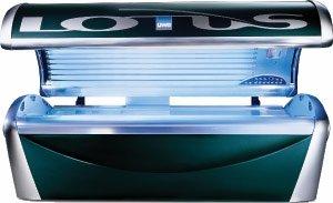 Our new Lotus high intensity 12 minute bed. Fully air conditioned for your tanning comfort