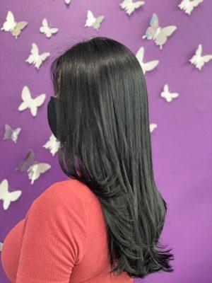 After with a cut and single tone color