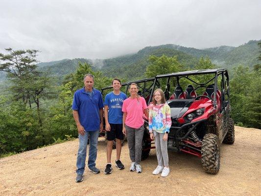 Family photo of off-road tour at Off-Road Gatlinburg.