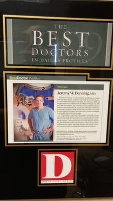 Dr. Denning has consistently been recognized as one of Dallas' top surgeons.