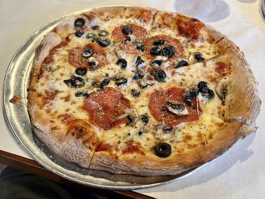 Pepperoni with olives.