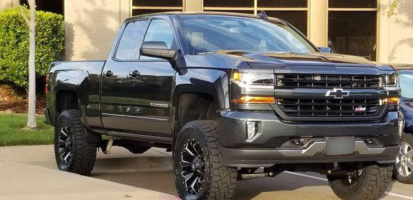 2018 Chevy Silverado 1500 LT Z71 with a 6" Fabtech lift, 35" Toyo Open Country tires, 20" Fuel Assault rims.