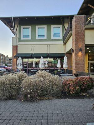 The outdoor seating area for when the weather is nice.