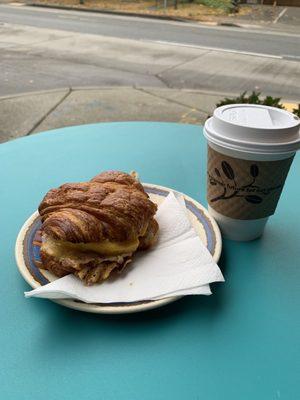 Americano and Croissant Sandwich yum