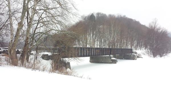 A Frozen Crooked Creek flowing into the Allegheny River.