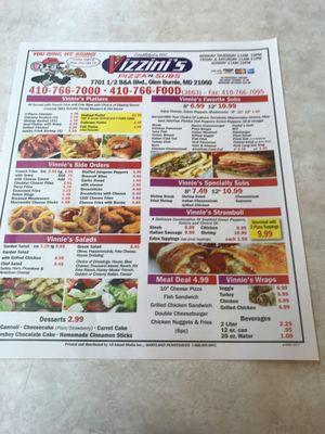 Menu front, July 2017