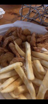 Shrimp basket, blue crabs with Cajun sauce amazing!