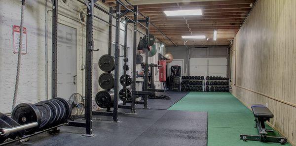 Stretching area/CrossFit equipment/boxing equipment