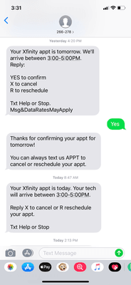 Confirmation texts