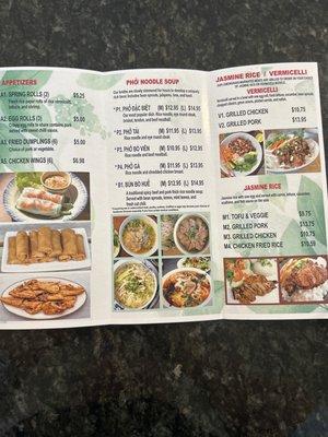 Our menu