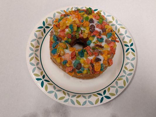 10/2/23 Vanilla Fruity Pebbles Doughnut