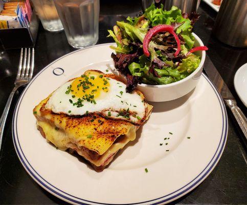 Croque Madame comes with a salad