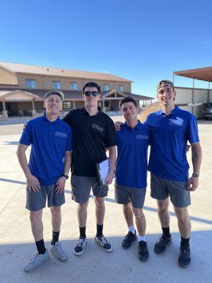 Jake, Gavin, Brandon, and Vallen getting ready for a day of moves!