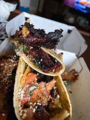 $14.00 Burnt Brisket Tacos with No Sides