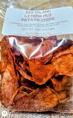 Package of her delightful Li Hing Mui Potato Chips, purchased at the Kinoole Farmer's Market - Hilo.